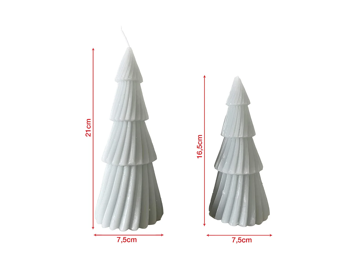 Ensemble de 2 Bougies de Noël Gris en Cire de Soja Décoration de Noël
