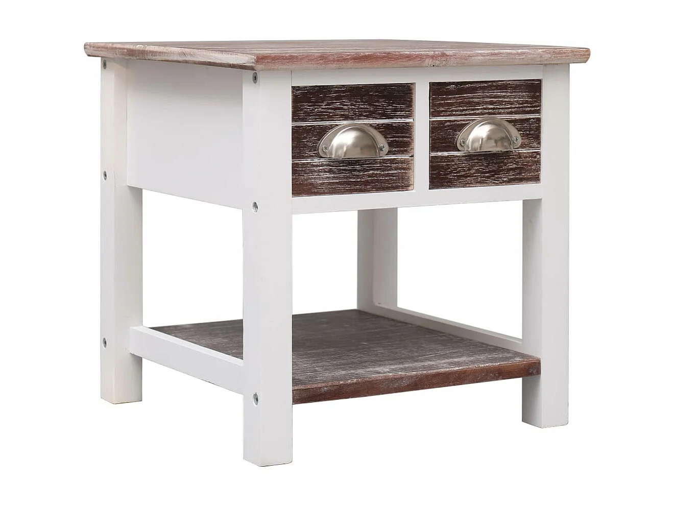 Mesa de apoio 40x40x40 cm madeira de paulownia castanho