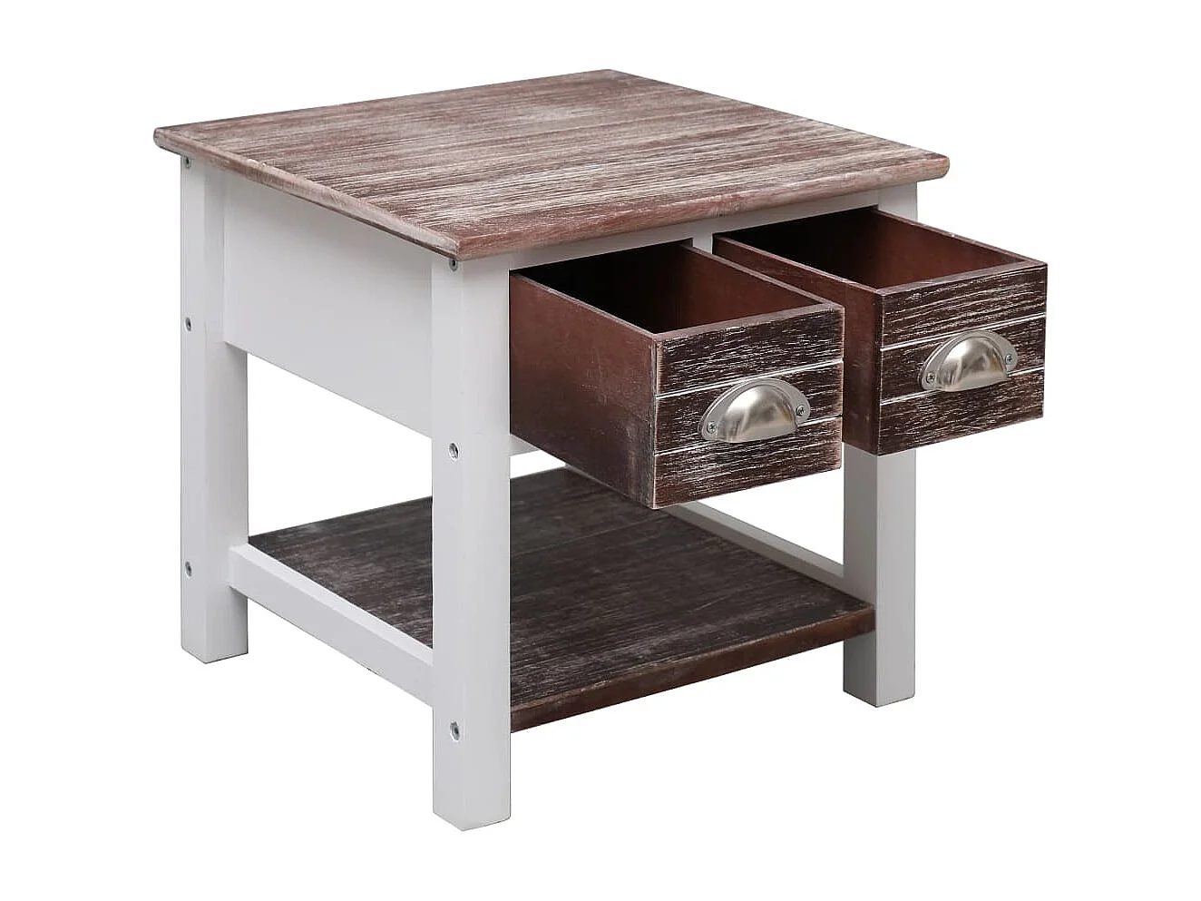 Mesa de apoio 40x40x40 cm madeira de paulownia castanho