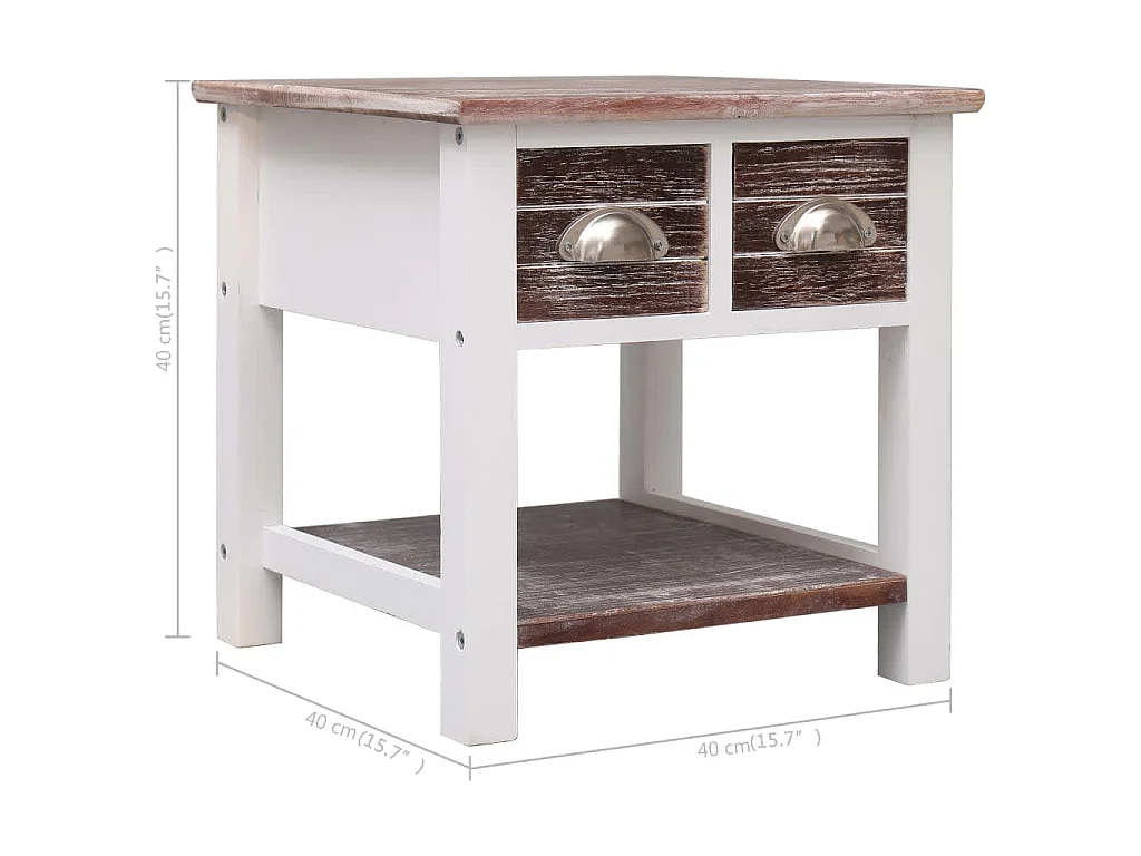 Table d'appoint Marron 40x40x40 cm Bois de Paulownia