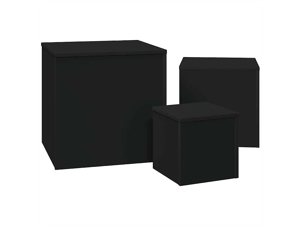 Beistelltische 3-tlg. Schwarz Holzwerkstoff