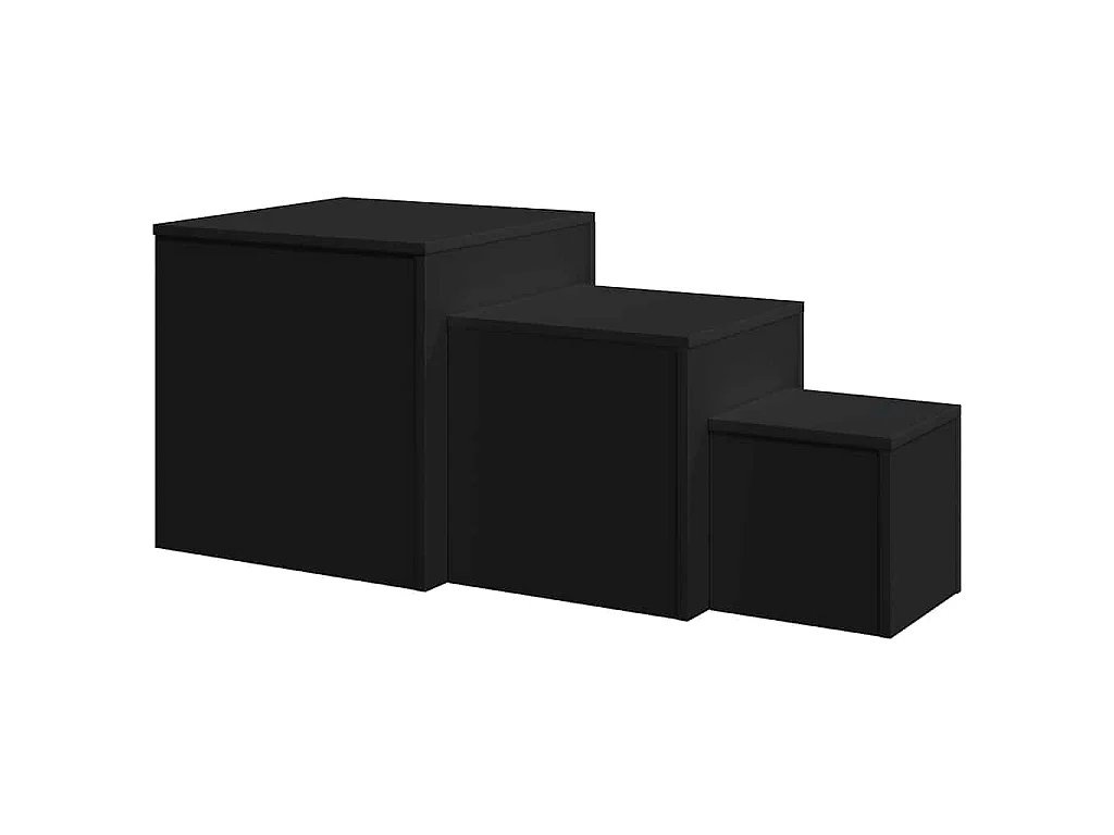 Beistelltische 3-tlg. Schwarz Holzwerkstoff