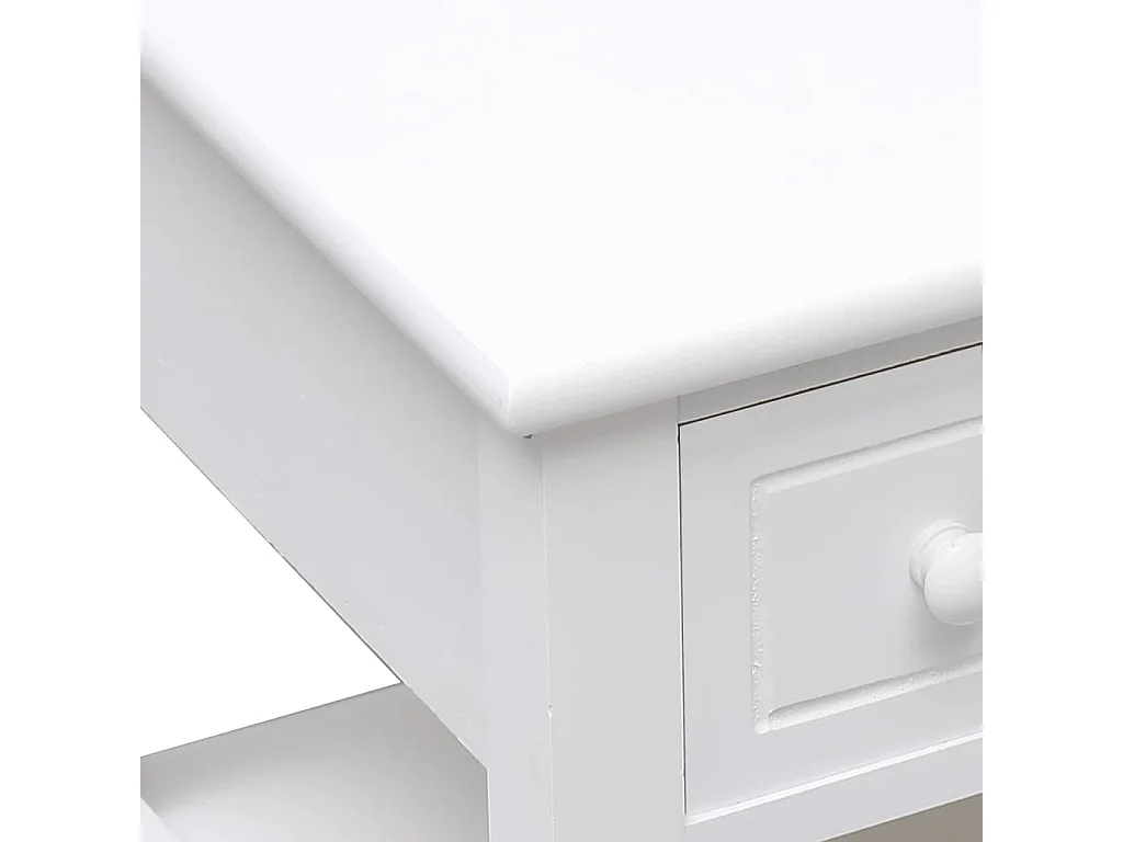 Table d'appoint Blanc 40x40x40 cm Bois de Paulownia