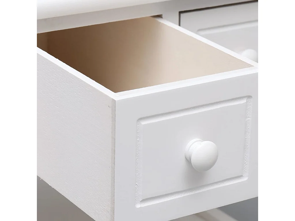 Table d'appoint Blanc 40x40x40 cm Bois de Paulownia