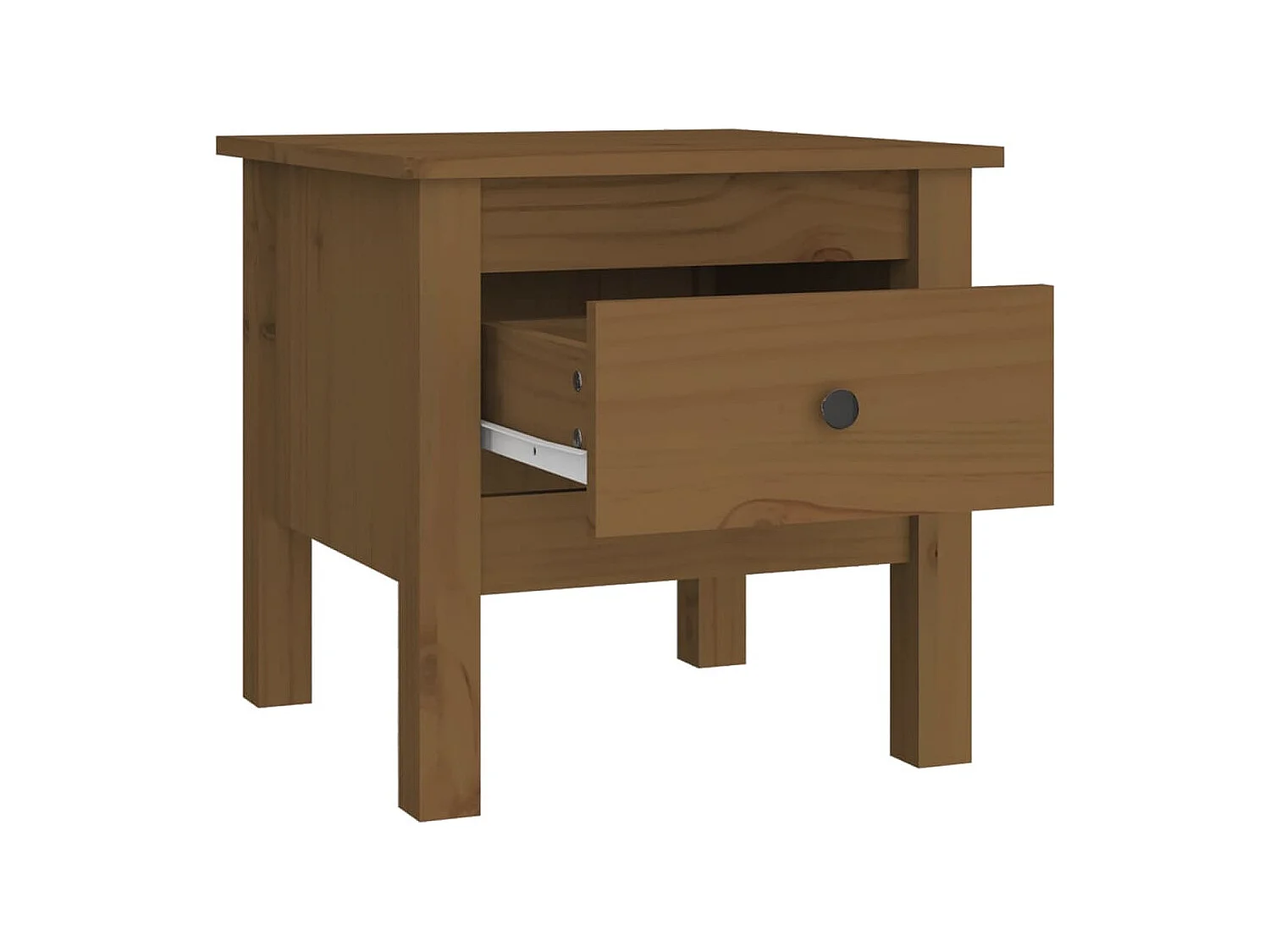 Tables d'appoint 2pcs Marron miel 40x40x39cm Bois massif de pin