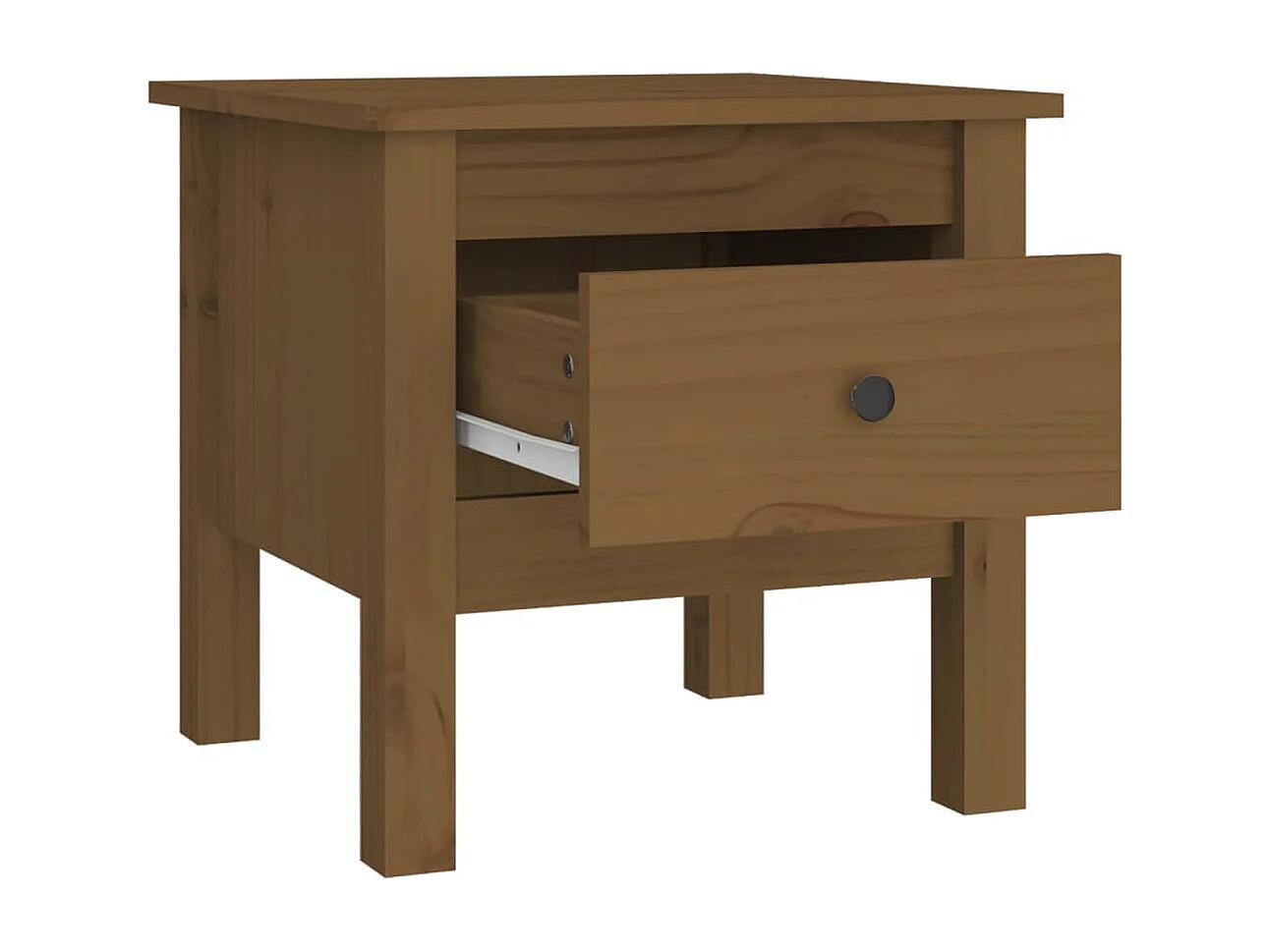 Tables d'appoint 2pcs Marron miel 40x40x39cm Bois massif de pin
