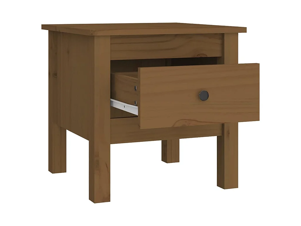 Tables d'appoint 2pcs Marron miel 40x40x39cm Bois massif de pin