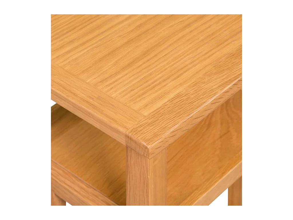 Bijzettafel met tijdschrifthouder 27x35x55 cm massief eikenhout