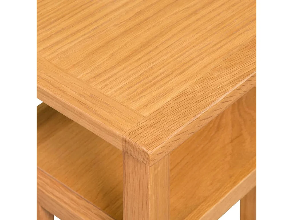 Beistelltisch mit Zeitungsablage 27x35x55 cm Massivholz Eiche