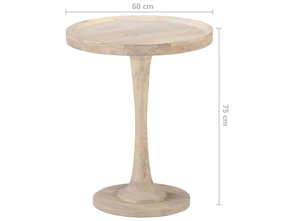 Tavolino di Servizio Ø60x75 cm in Legno Massello di Mango