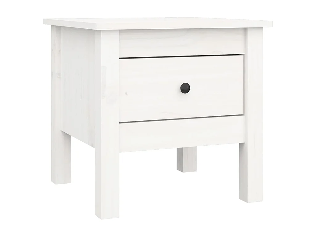 Table d'appoint Blanc 40x40x39 cm Bois massif de pin
