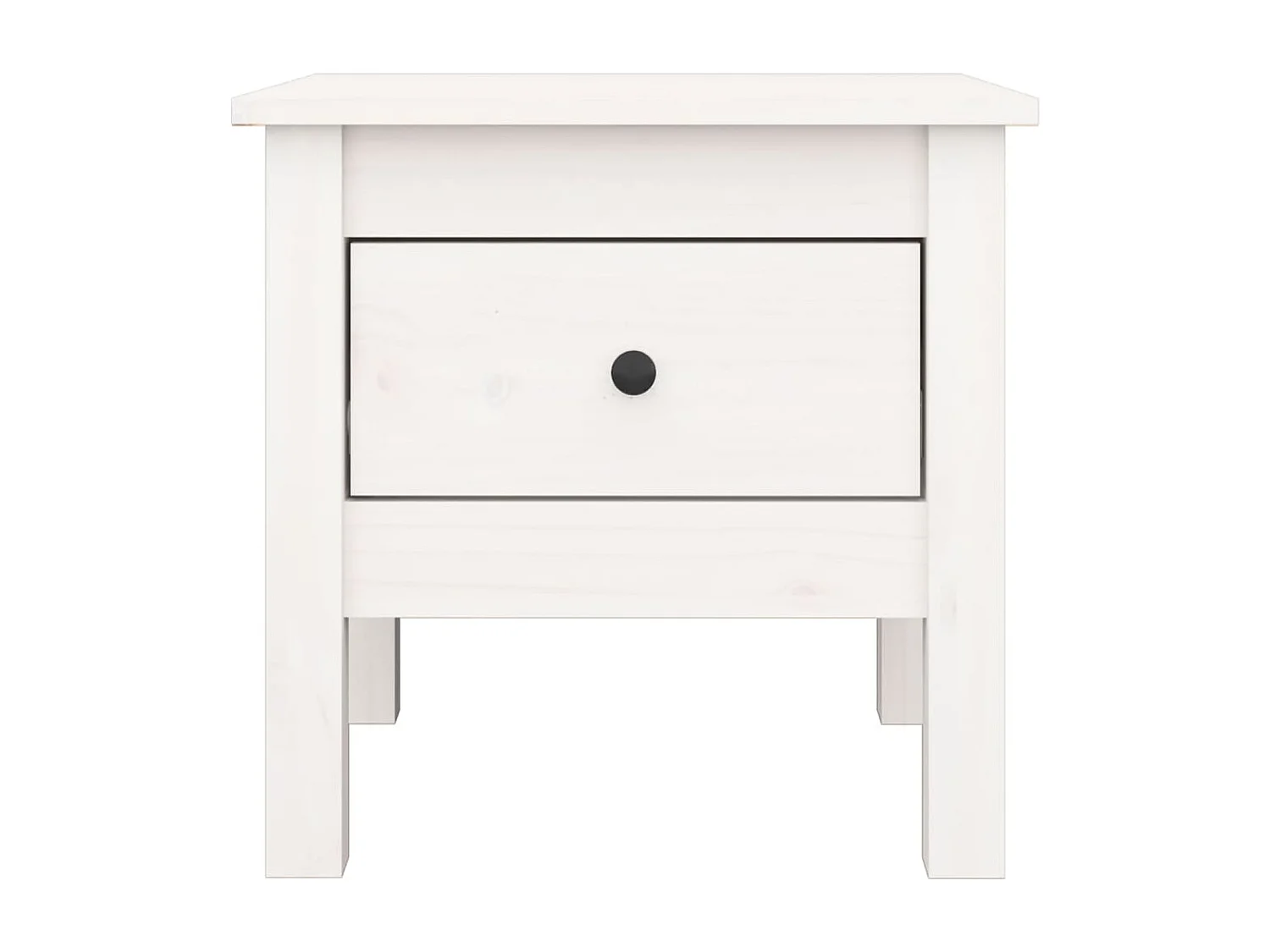 Table d'appoint Blanc 40x40x39 cm Bois massif de pin
