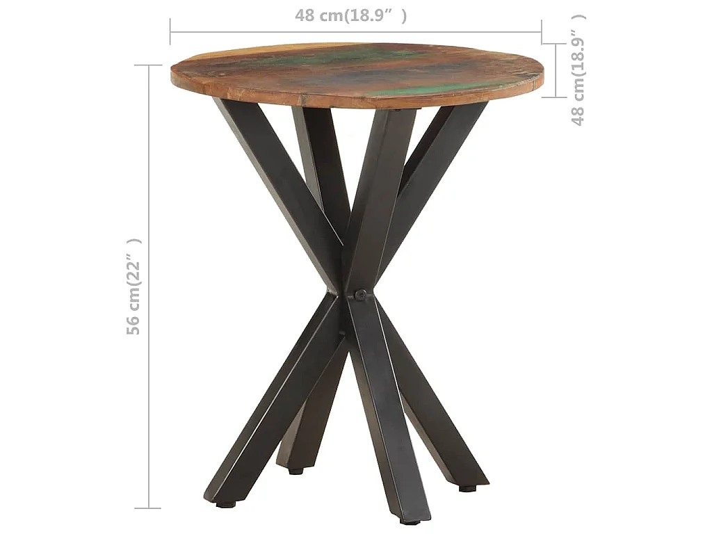 Table d'appoint 48x48x56 cm Bois de récupération massif