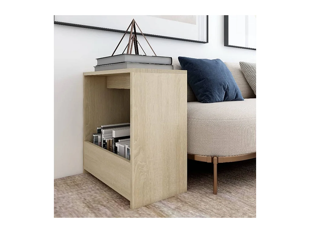 Table d'appoint chêne sonoma 50x26x50 cm bois d'ingénierie