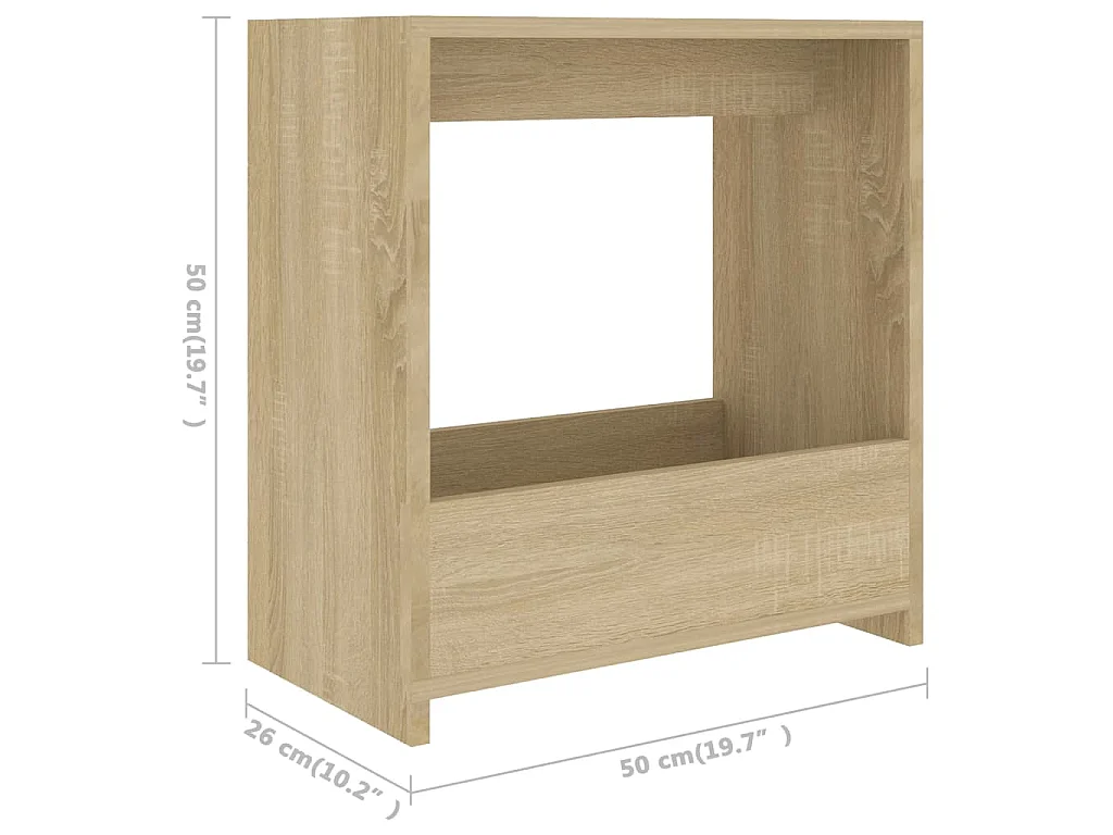 Table d'appoint chêne sonoma 50x26x50 cm bois d'ingénierie