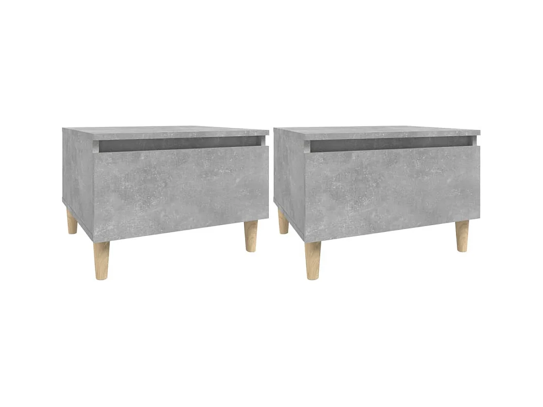 Tavolini 2pz Grigio Cemento 50x46x35 cm in Legno Multistrato