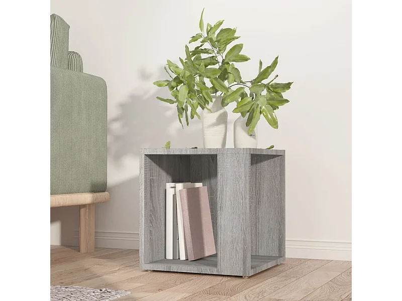 Mesa auxiliar madera contrachapada gris Sonoma 33x33x34,5 cm