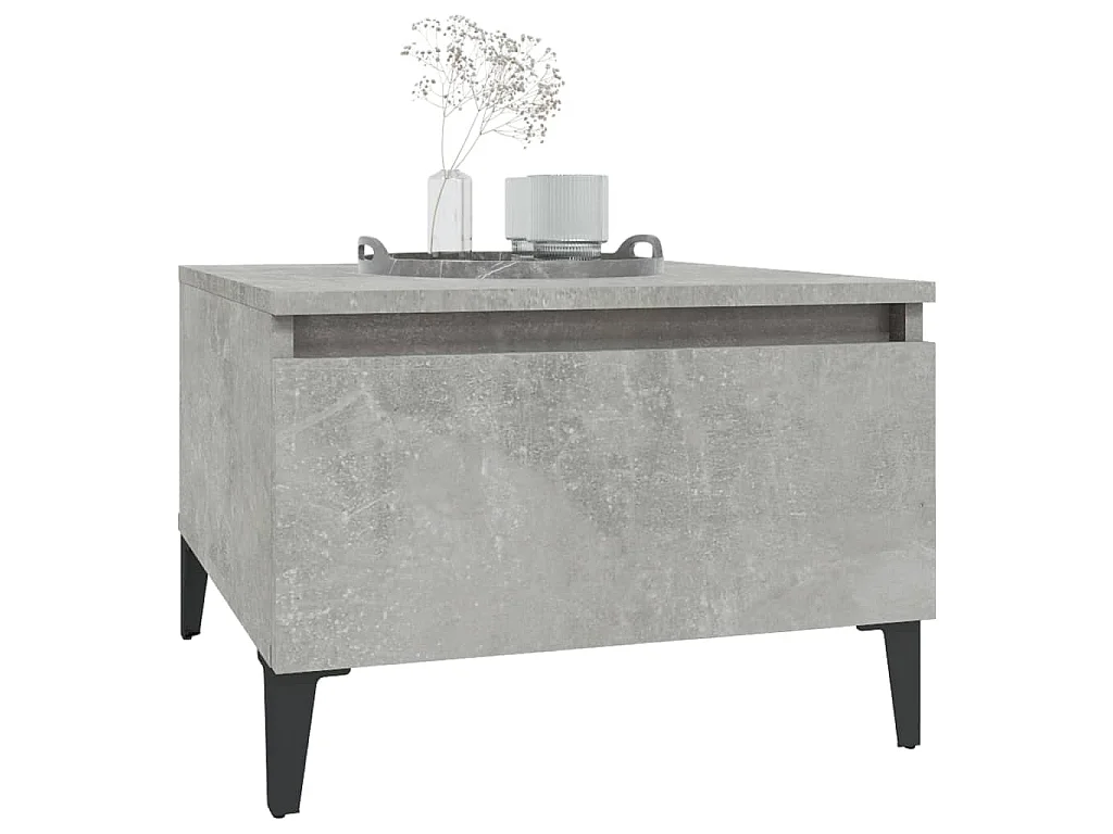 Bijzettafel 50x46x35 cm bewerkt hout betongrijs