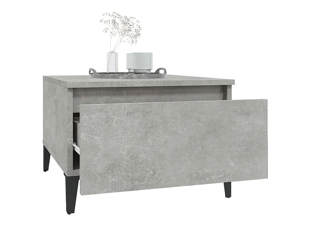Bijzettafel 50x46x35 cm bewerkt hout betongrijs