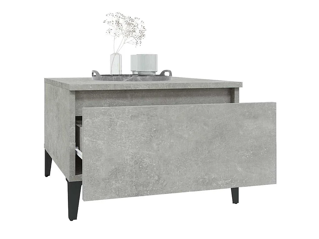 Table d'appoint Gris béton 50x46x35 cm Bois d'ingénierie