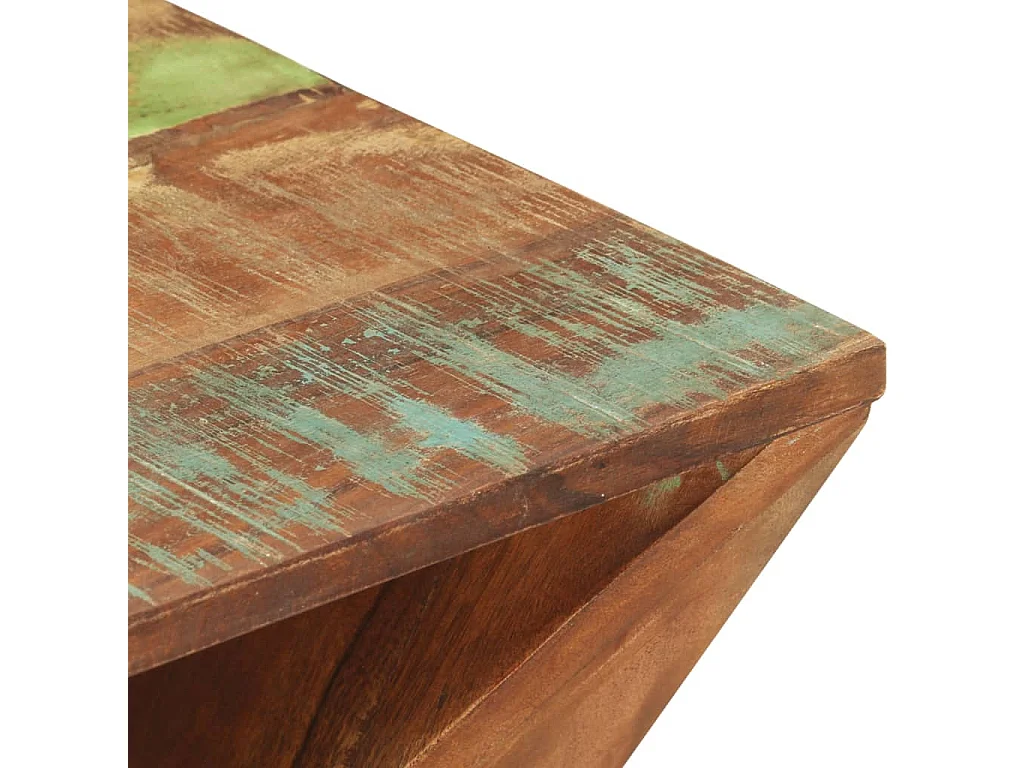 Mesa auxiliar madera maciza reciclada 35x35x55 cm