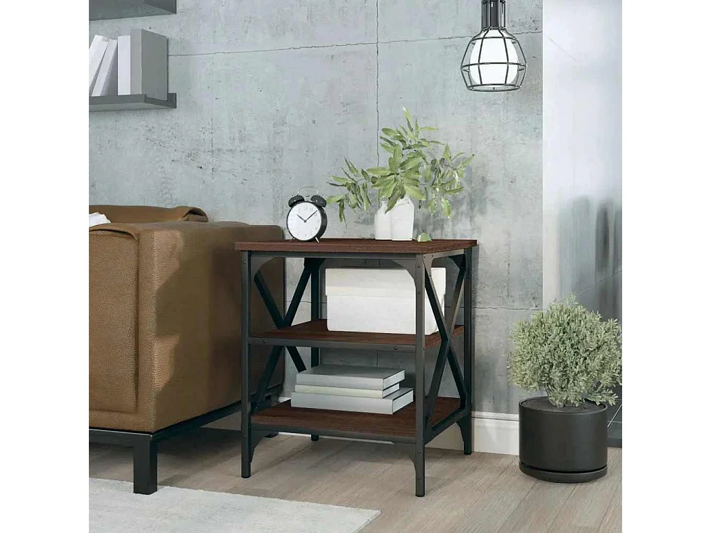 Mesa de apoio 40x42x50 cm derivados madeira carvalho castanho