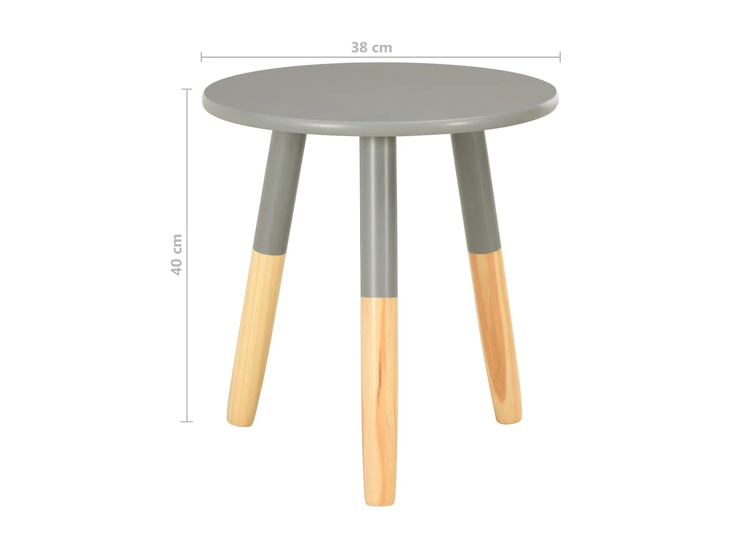 Tables d'appoint 2 pcs Gris Pin massif