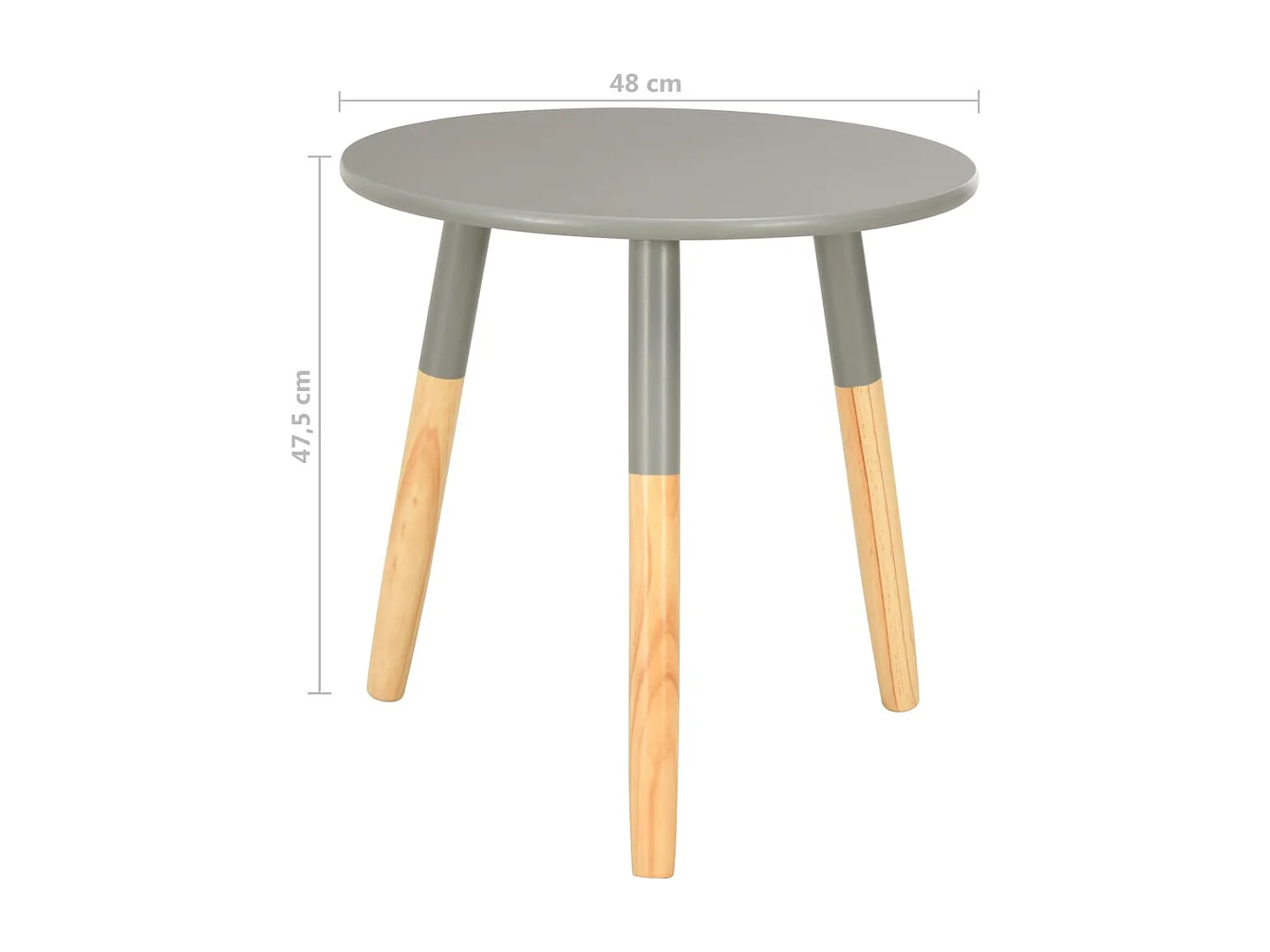 Tables d'appoint 2 pcs Gris Pin massif