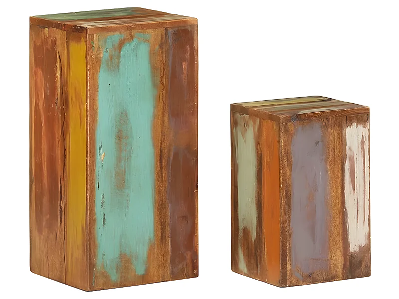 Tables d'appoint 2 pcs Bois de récupération massif
