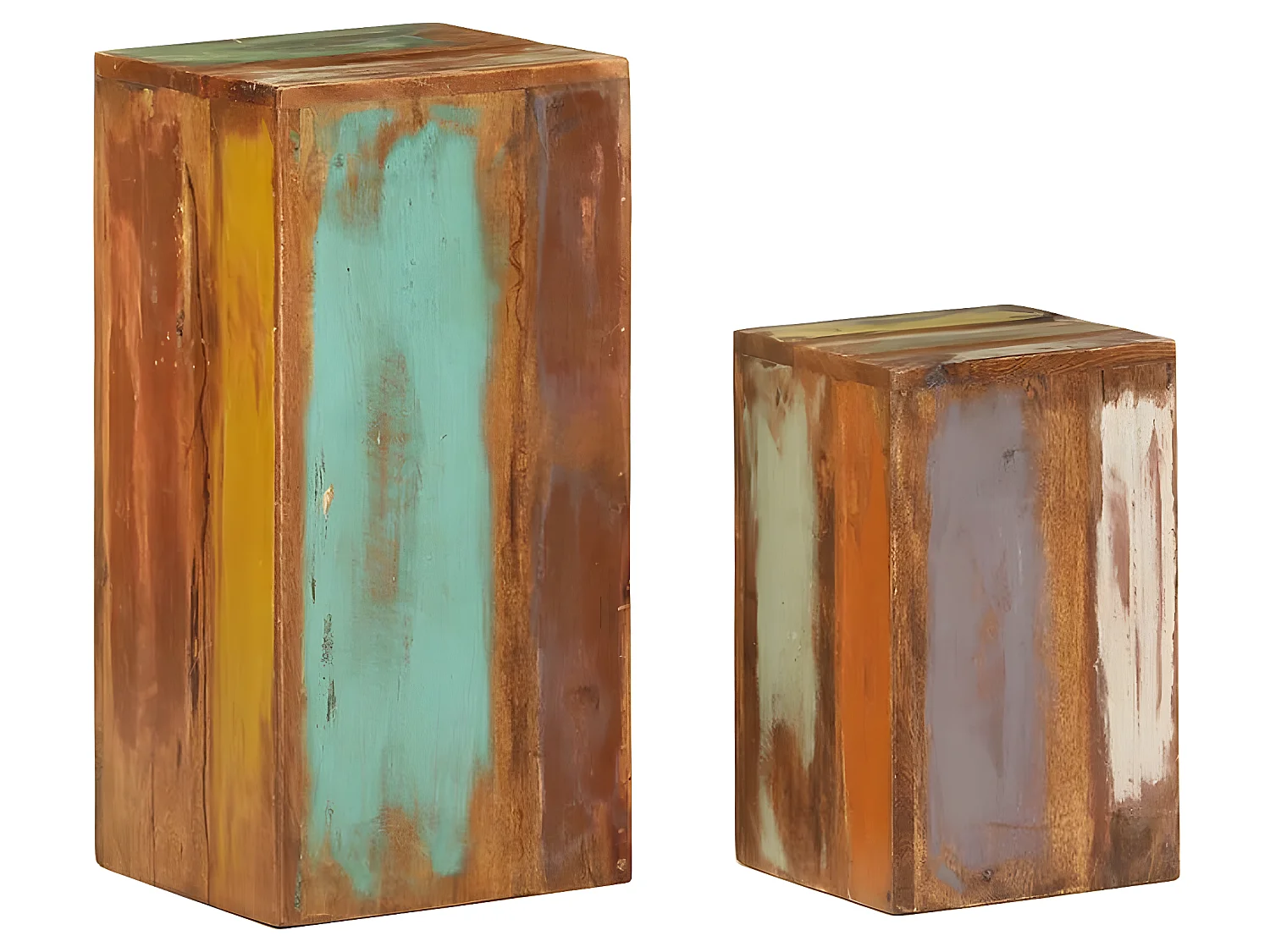 Tables d'appoint 2 pcs Bois de récupération massif