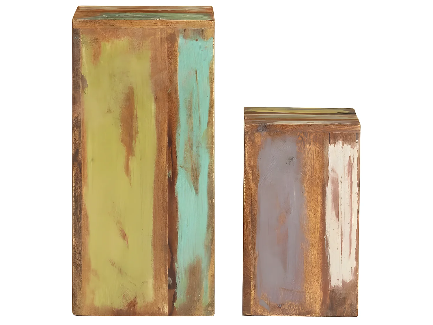 Tables d'appoint 2 pcs Bois de récupération massif