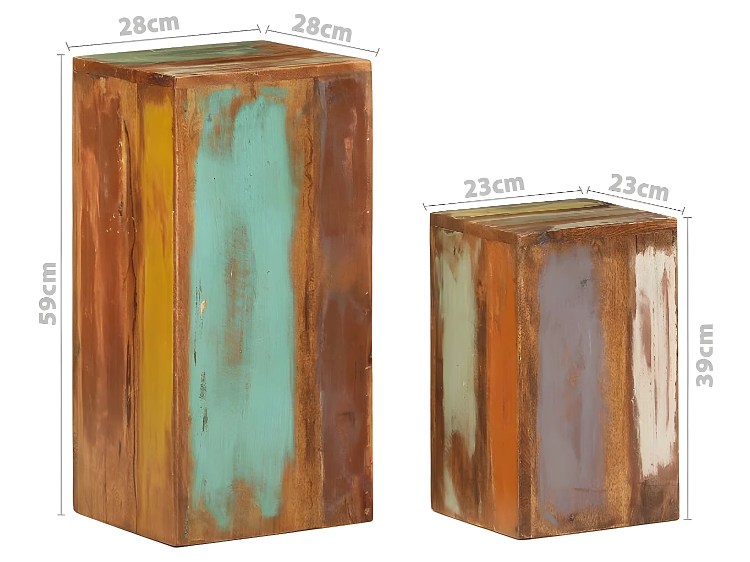 Tables d'appoint 2 pcs Bois de récupération massif