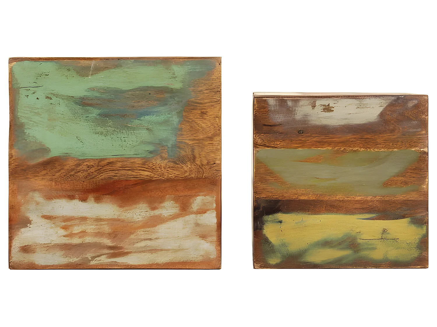 Tables d'appoint 2 pcs Bois de récupération massif