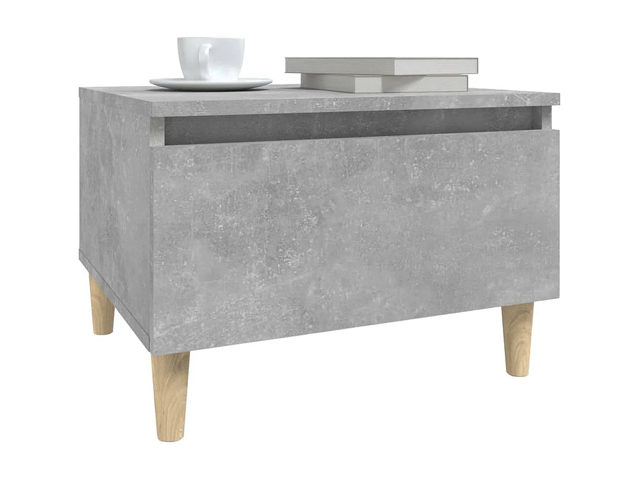 Bijzettafel 50x46x35 cm bewerkt hout betongrijs