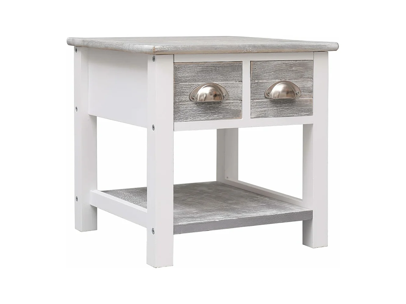 Table d'appoint Gris 40x40x40 cm Bois de Paulownia