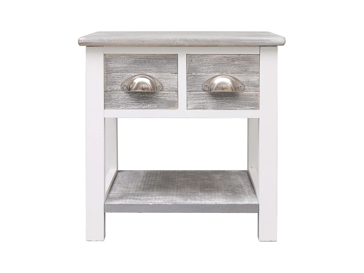 Table d'appoint Gris 40x40x40 cm Bois de Paulownia