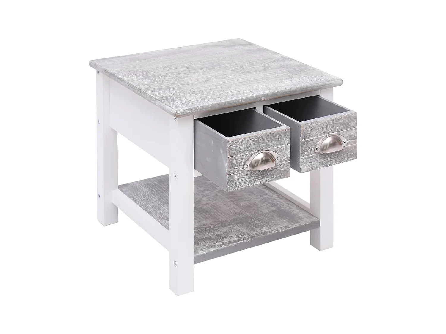 Table d'appoint Gris 40x40x40 cm Bois de Paulownia