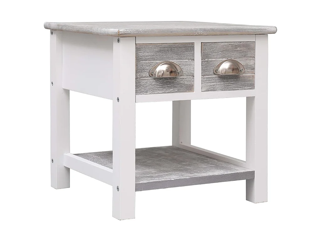 Table d'appoint Gris 40x40x40 cm Bois de Paulownia