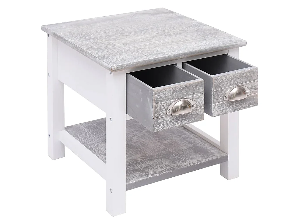 Table d'appoint Gris 40x40x40 cm Bois de Paulownia