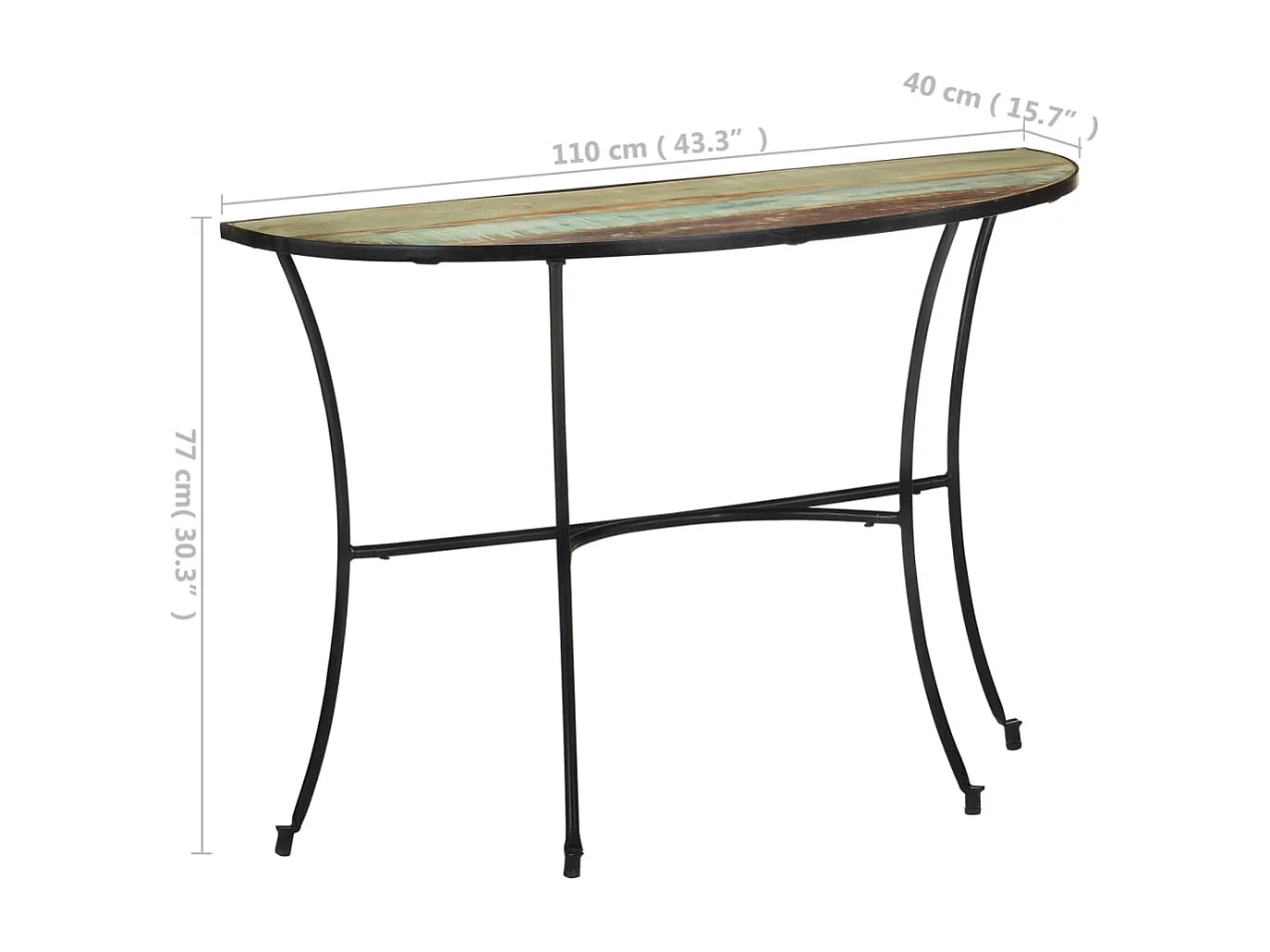 Beistelltisch 110x40x77 cm Recyceltes Massivholz