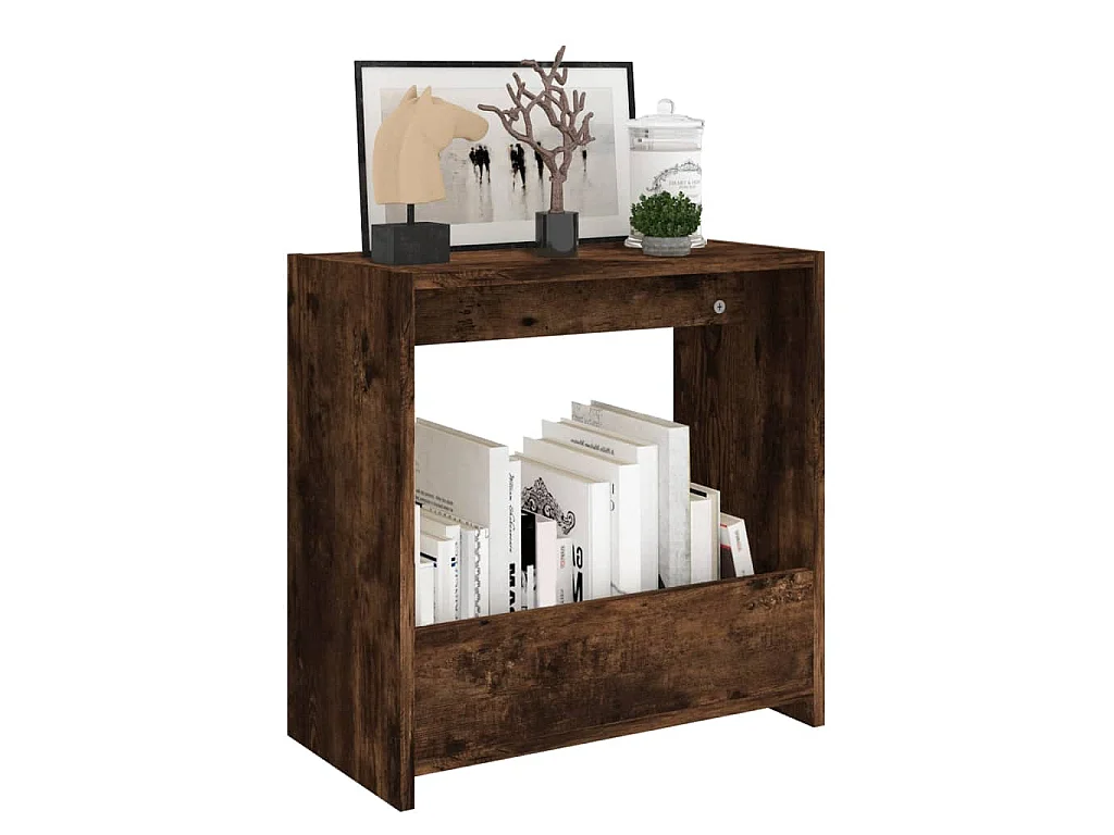 Table d'appoint Chêne fumé 50x26x50 cm Bois d'ingénierie