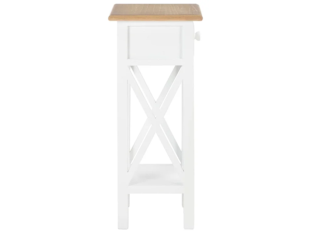 280057  Tavolino Laterale Bianco 27x27x65,5 cm in Legno