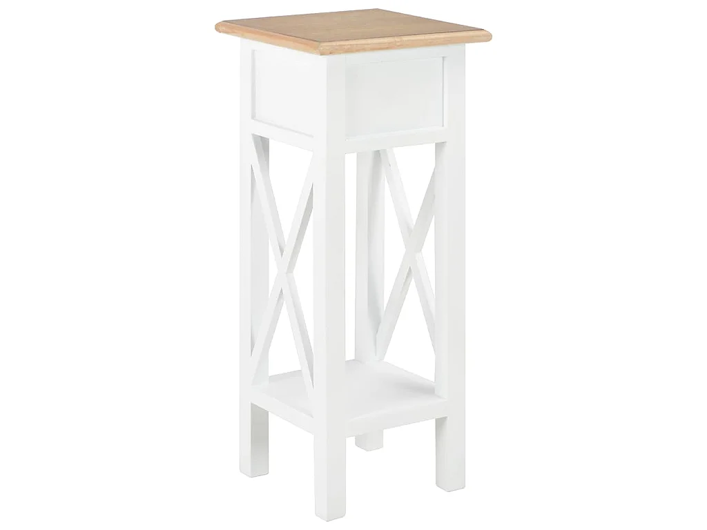 280057  Tavolino Laterale Bianco 27x27x65,5 cm in Legno