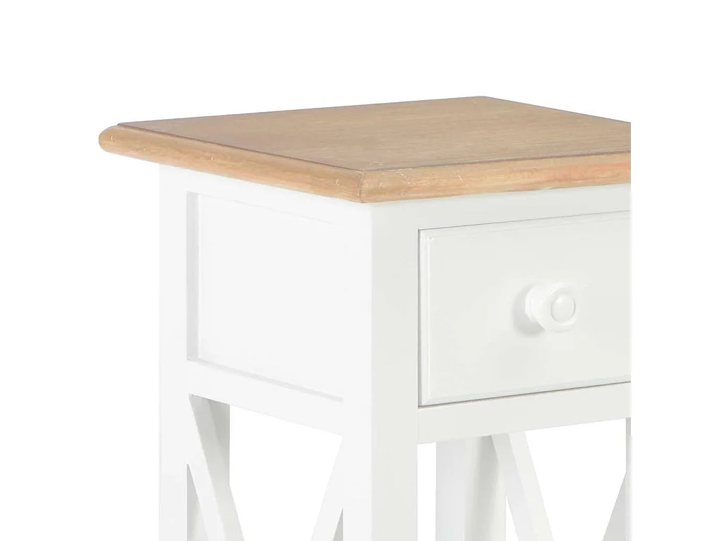 280057  Tavolino Laterale Bianco 27x27x65,5 cm in Legno