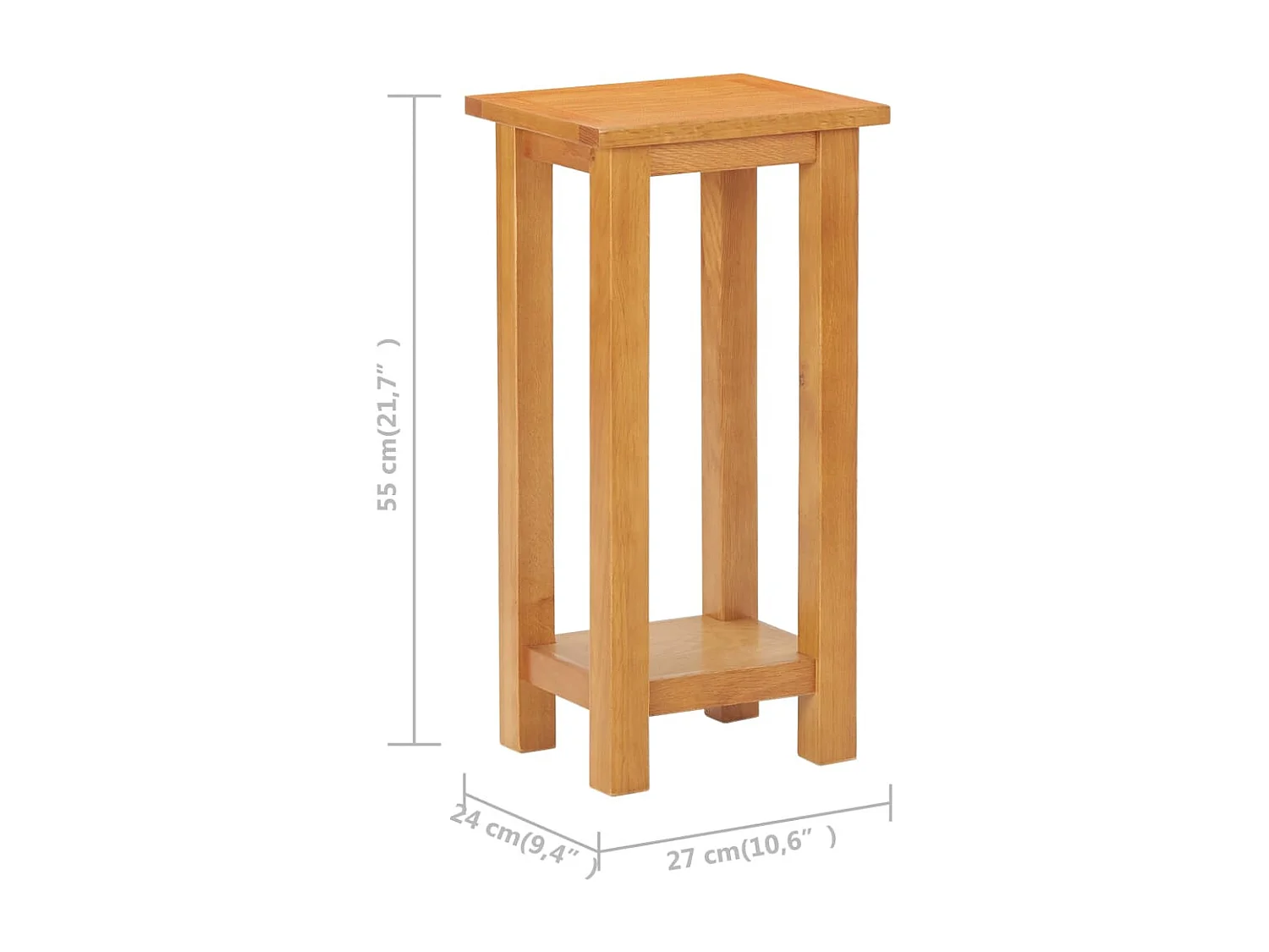 Table d'appoint 27x24x55 cm Bois de chêne massif