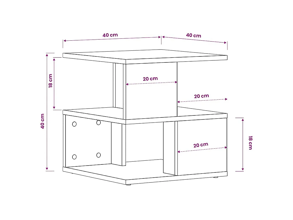 Table d'appoint Chêne sonoma 40x40x40 cm Aggloméré