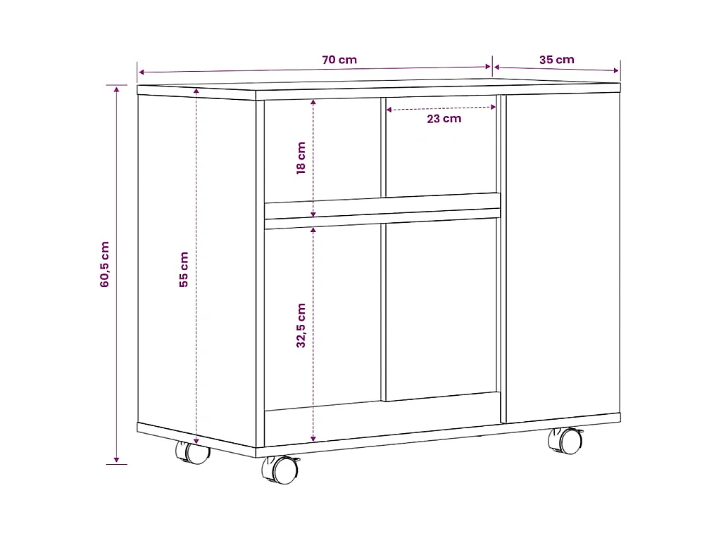 Table d'appoint Sonoma gris 70x35x60,5 cm Bois d'ingénierie