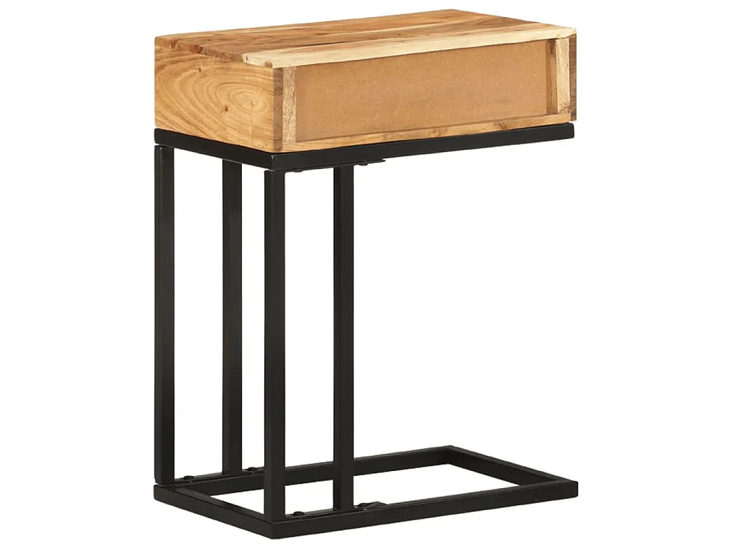 Mesa de apoio formato em U 45x30x61 cm madeira de acácia maciça