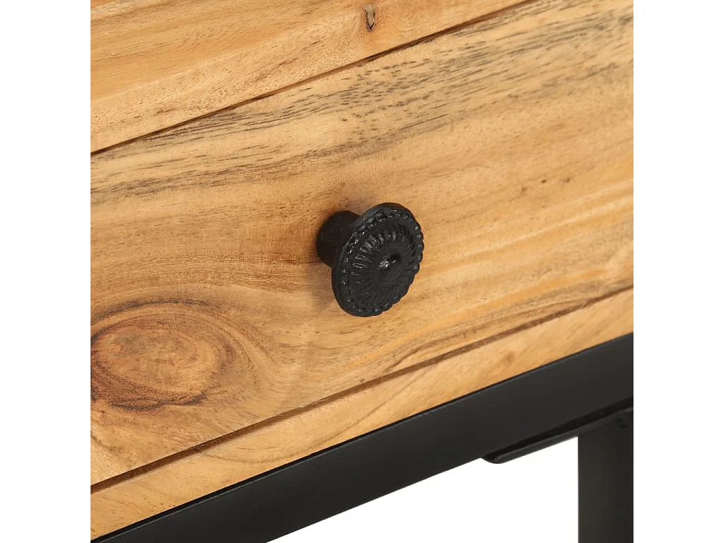 Mesa de apoio formato em U 45x30x61 cm madeira de acácia maciça