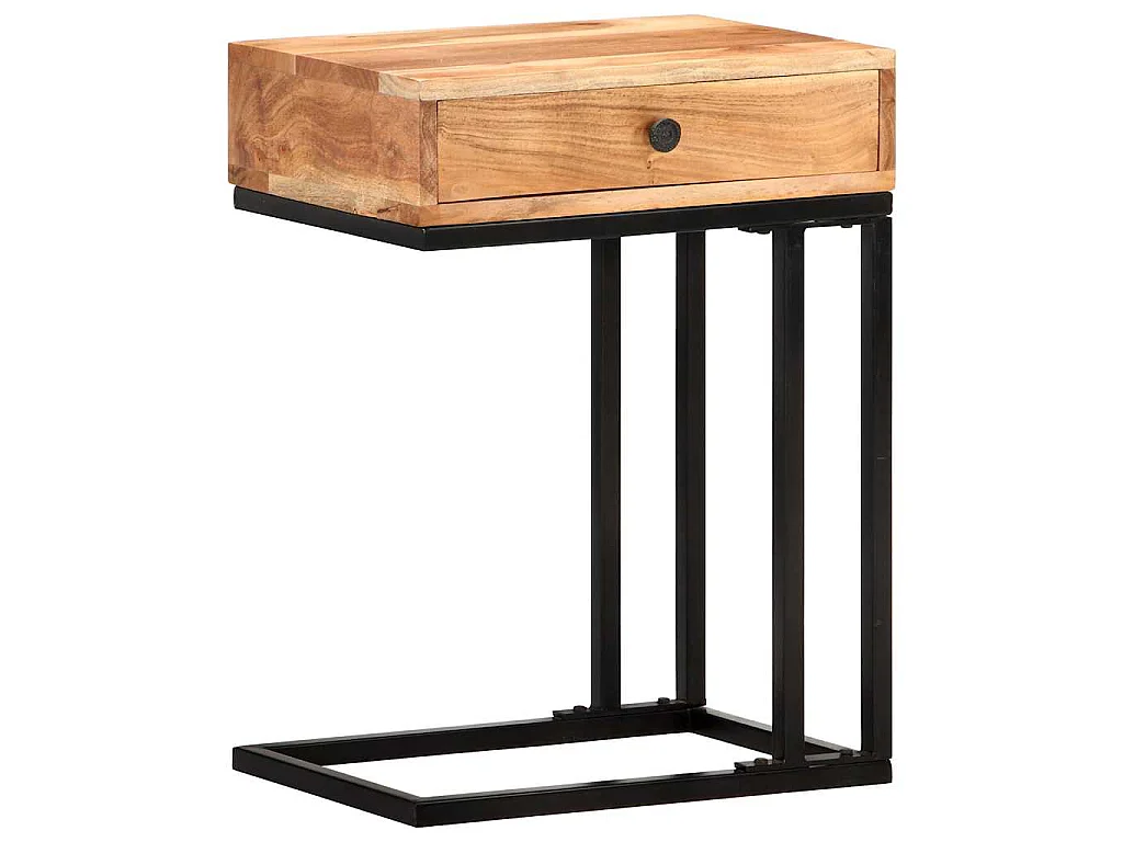 Bijzettafel U-vormig 45x30x61 cm massief acaciahout